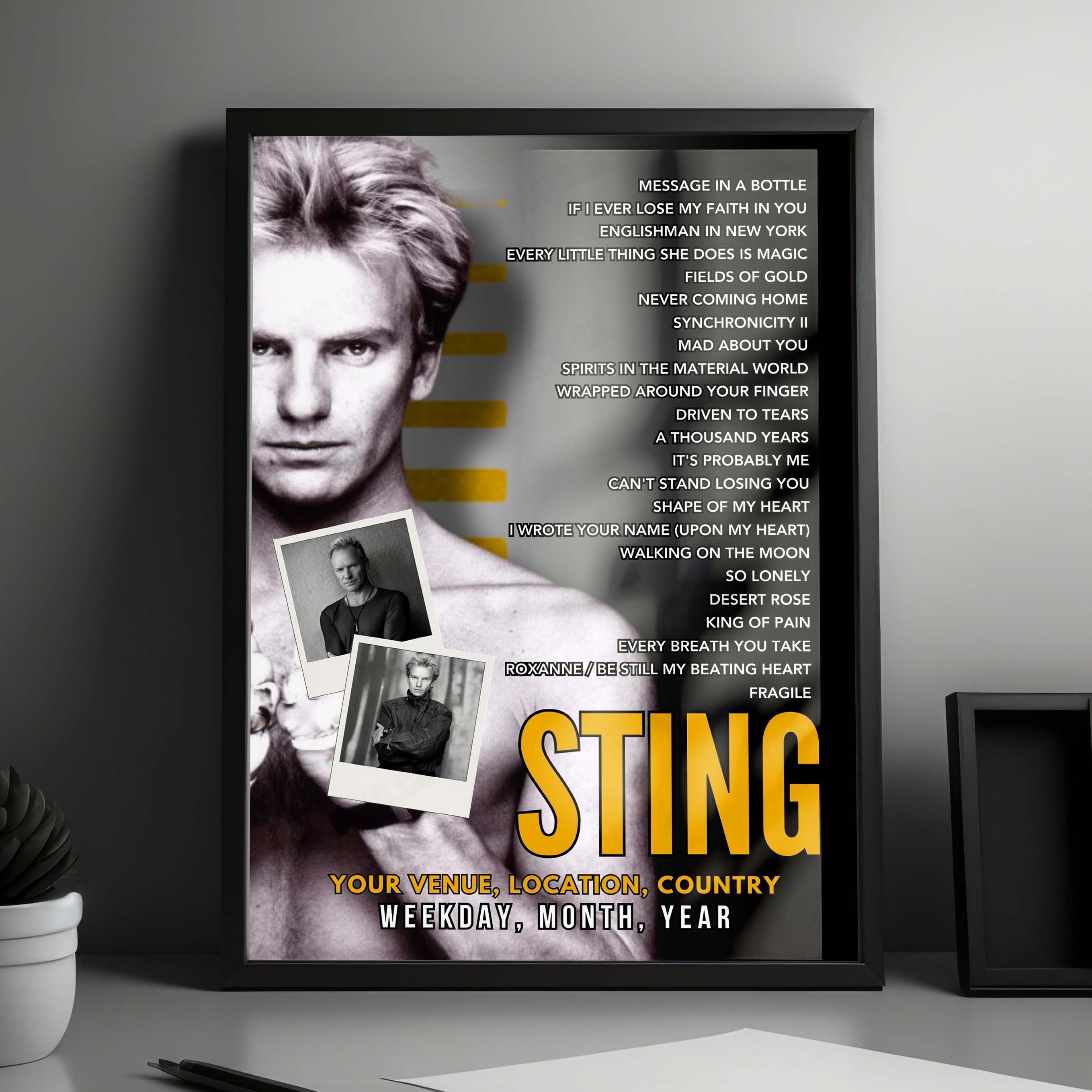 Sting Setlist Poster - The Glasshouse, New York - May 13th, 2025