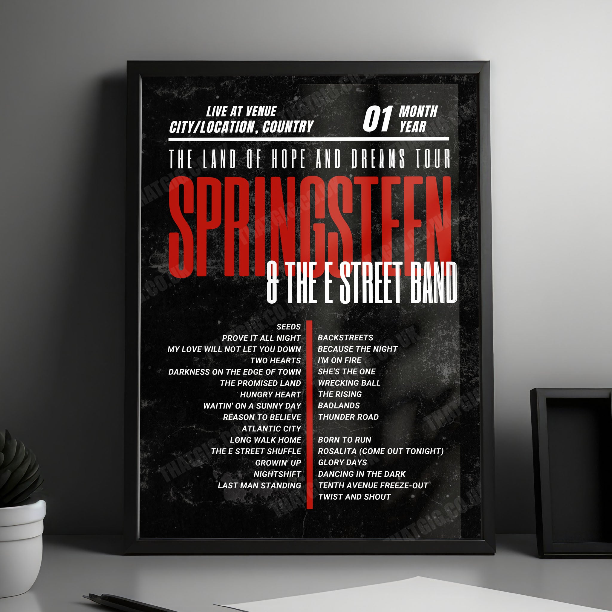 Bruce Springsteen Setlist Poster - Deutsche Bank Park, Frankfurt - June 18th, 2025