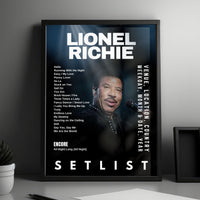 Lionel Richie Setlist Poster - Utilita Arena Birmingham, Birmingham - June 9th, 2025