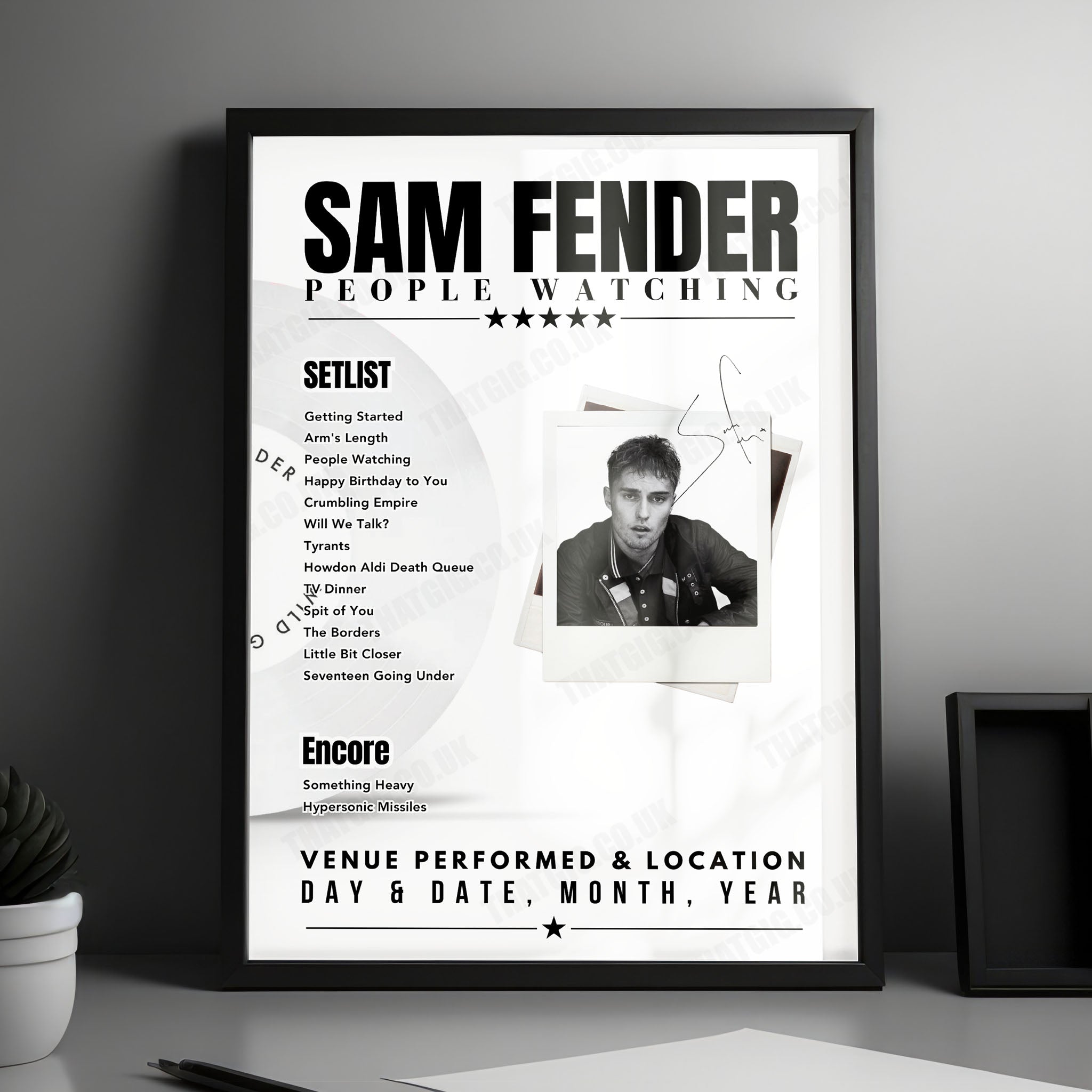 Sam Fender Setlist Poster - Zenith, Munich - March 12th, 2025
