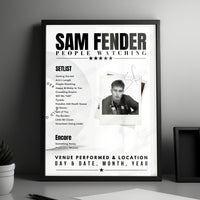 Sam Fender Setlist Poster - Zenith, Munich - March 12th, 2025