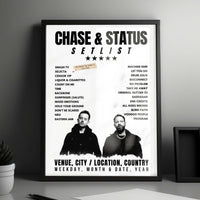 Chase & Status Setlist Poster - The Ritz Ybor, Tampa, FL, USA - August 31st, 2024