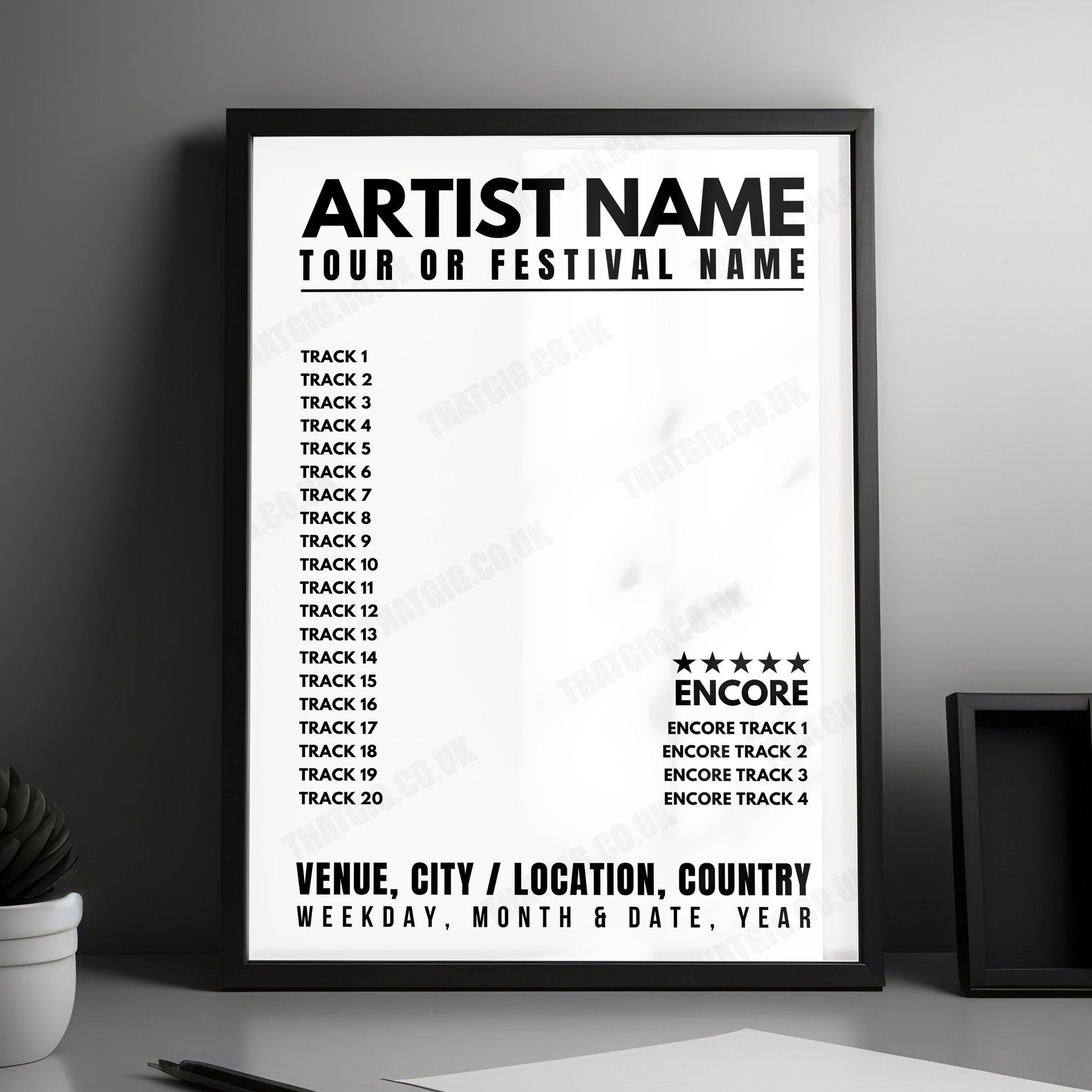 Request Any Gig Setlist Poster
