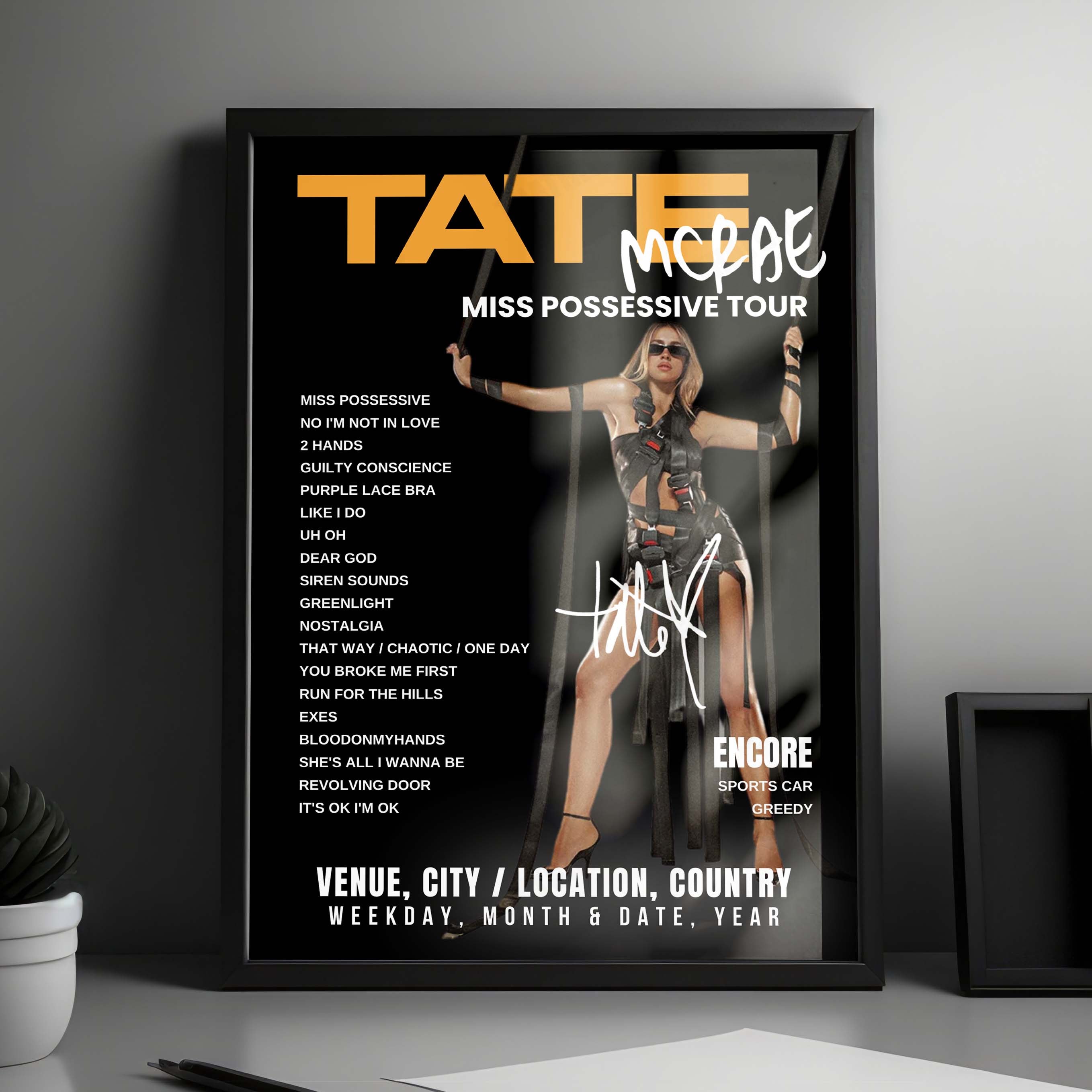 Tate McRae Setlist Poster - 3Arena, Dublin - May 17th, 2025