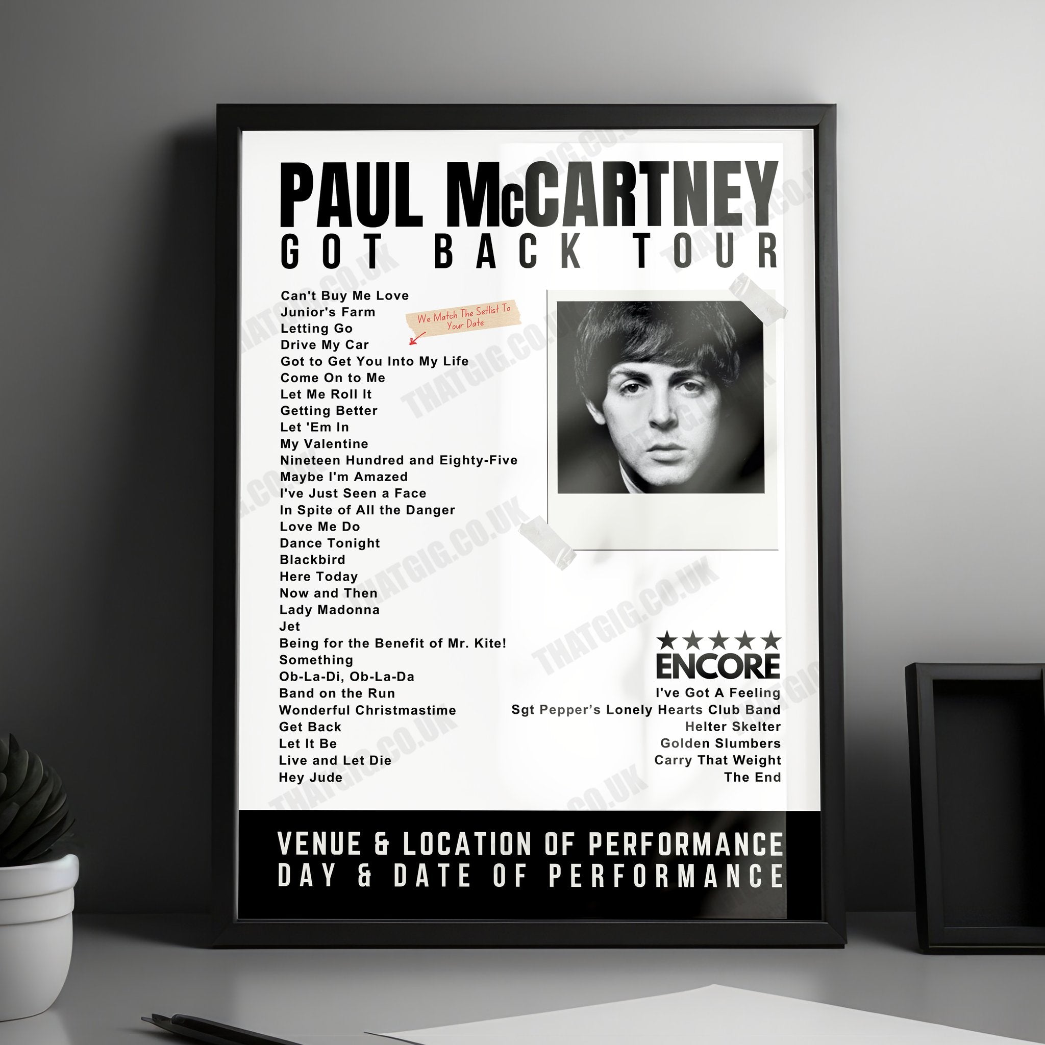 Paul McCartney Setlist Poster - Arena BRB Mané Garrincha, Brasília - November 30th, 2023