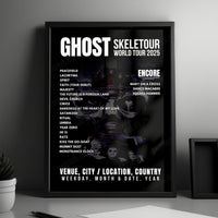 Ghost Setlist Poster - Ziggo Dome, Amsterdam - May 8th, 2025