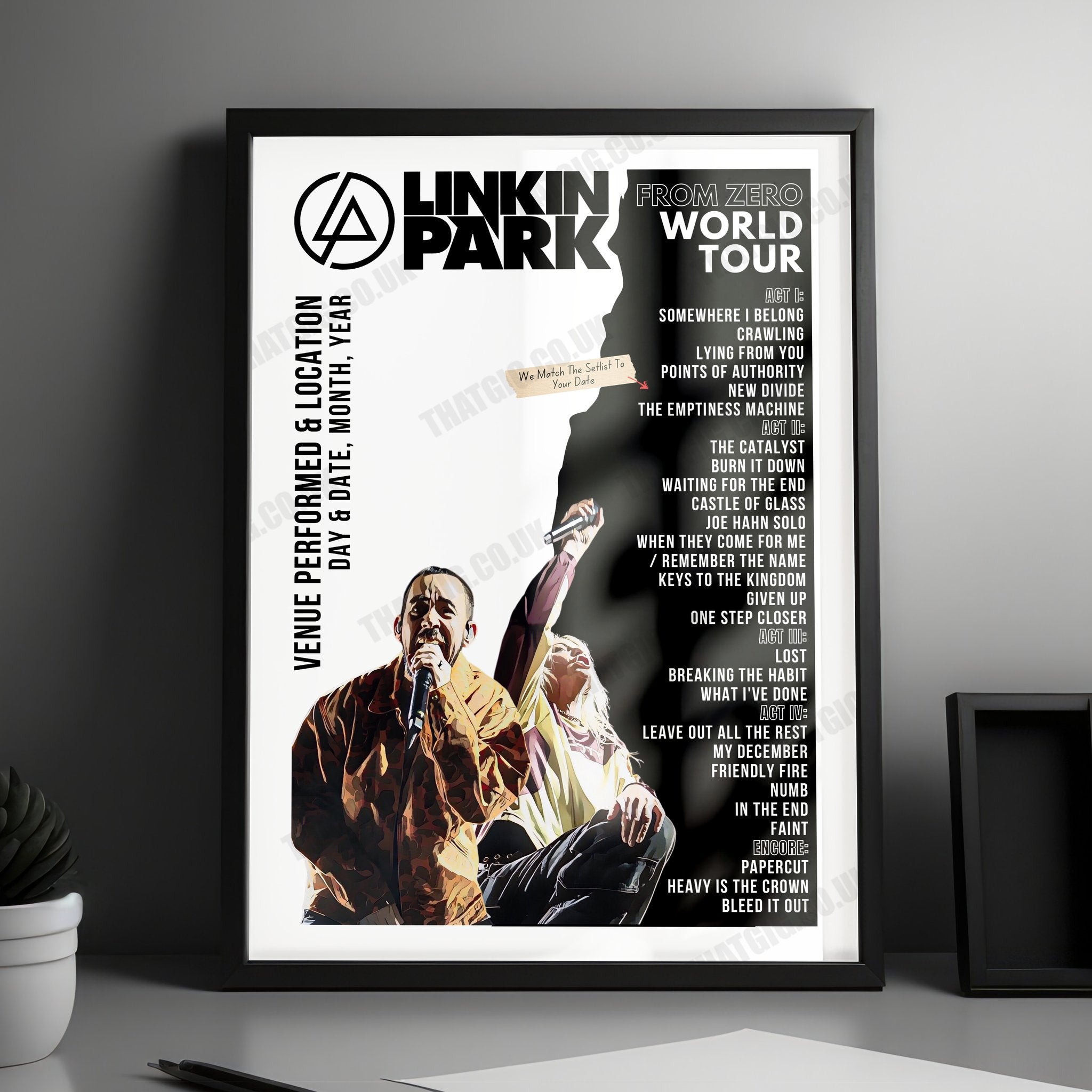 Linkin Park Setlist Poster - Barclays Center, Brooklyn, USA - September 16th, 2024