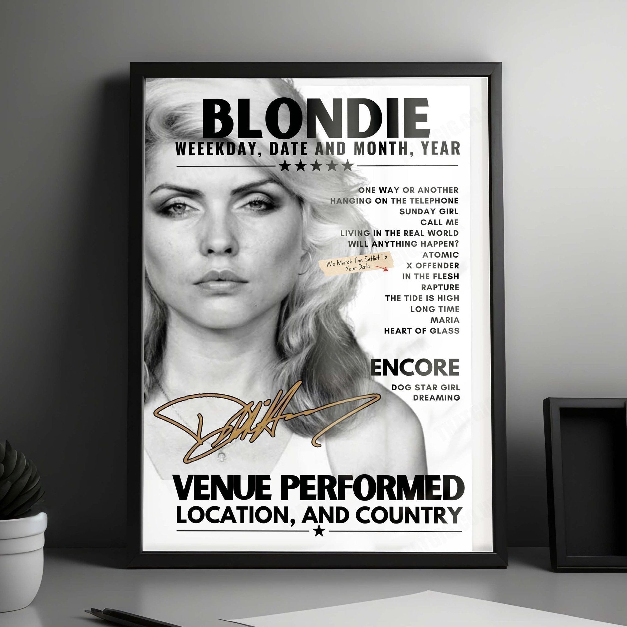 Blondie Setlist Poster - Dog Day Afternoon 2023 - July 1st, 2023