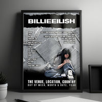 Billie Eilish Setlist Poster - Leeds Festival, Bramham Park - August 25th, 2023