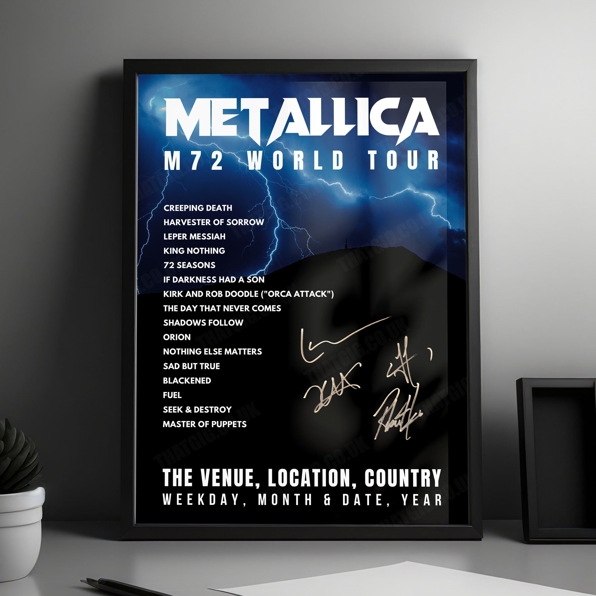 Metallica Setlist Poster - SoFi Stadium, Inglewood - August 25th, 2023