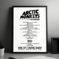 Arctic Monkeys Setlist Poster - Red Rocks Amphitheatre, Morrison - September 19th, 2023