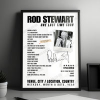 Rod Stewart Setlist Poster - The Colosseum at Caesars Palace, Las Vegas, NV, USA - July 27th, 2024