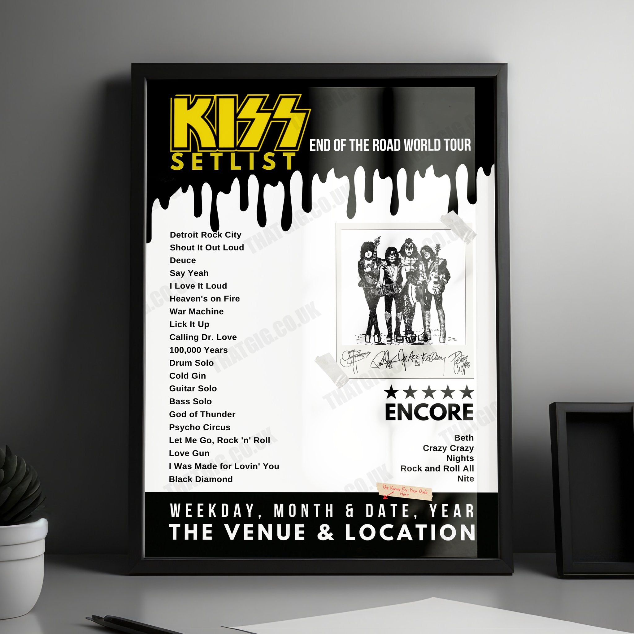 KISS Setlist Poster - Centre Vidéotron, Quebec City, Canada - November 19th, 2023
