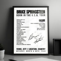 Bruce Springsteen Setlist Poster - Sydney Entertainment Centre, Sydney - March 28th, 1985