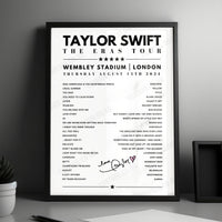Taylor Swift Setlist Poster - Wembley, London - 15th August 2024