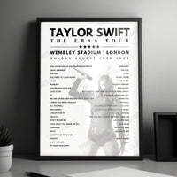 Taylor Swift Setlist Poster - Wembley, London - August 19th 2024