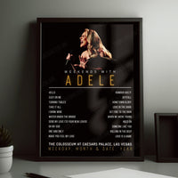 Adele Setlist Poster - The Colosseum at Caesars Palace, Las Vegas - August 25th, 2023