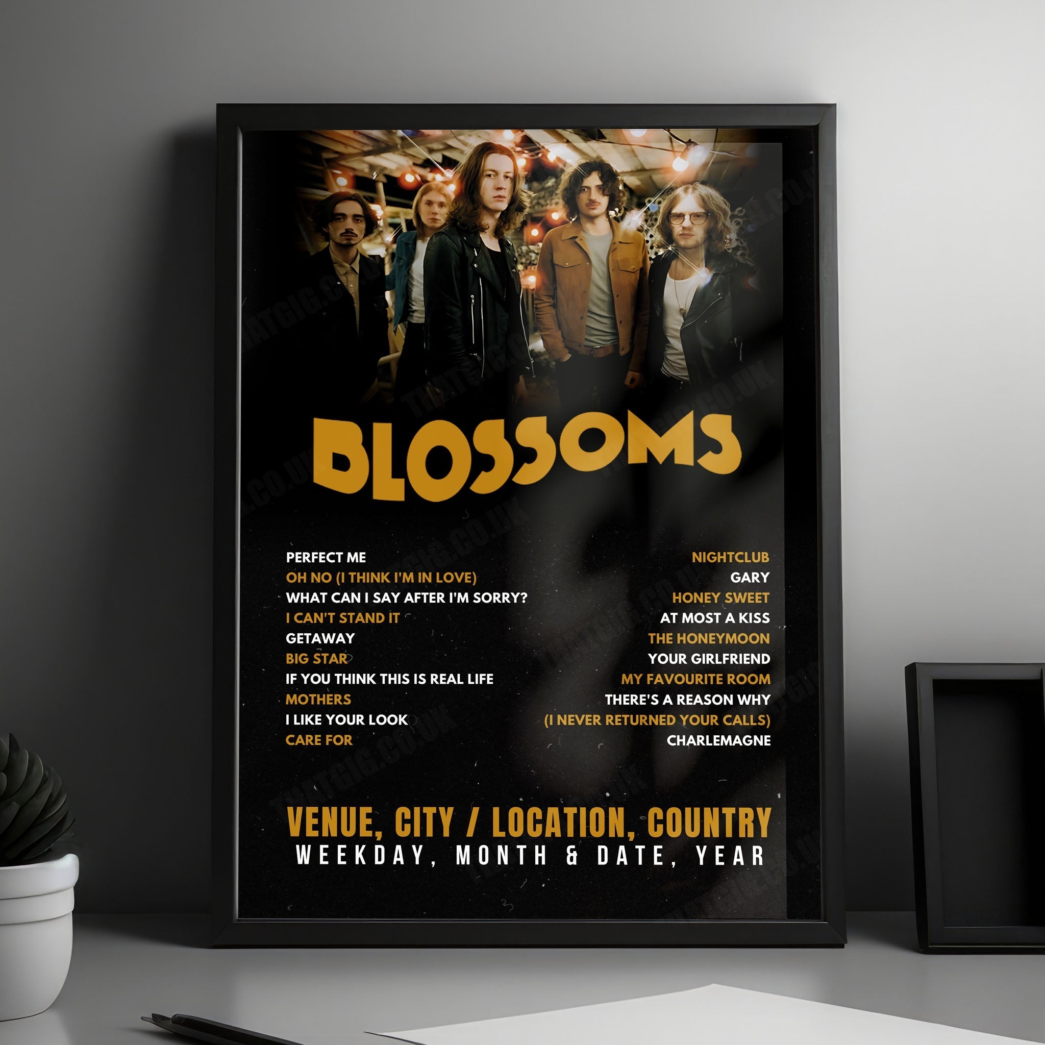 Blossoms Setlist Poster - Sefton Park, Liverpool - May 24th, 2025