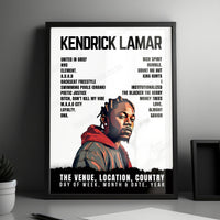Kendrick Lamar Setlist Poster - Lanxess Arena, Cologne - October 30th, 2022
