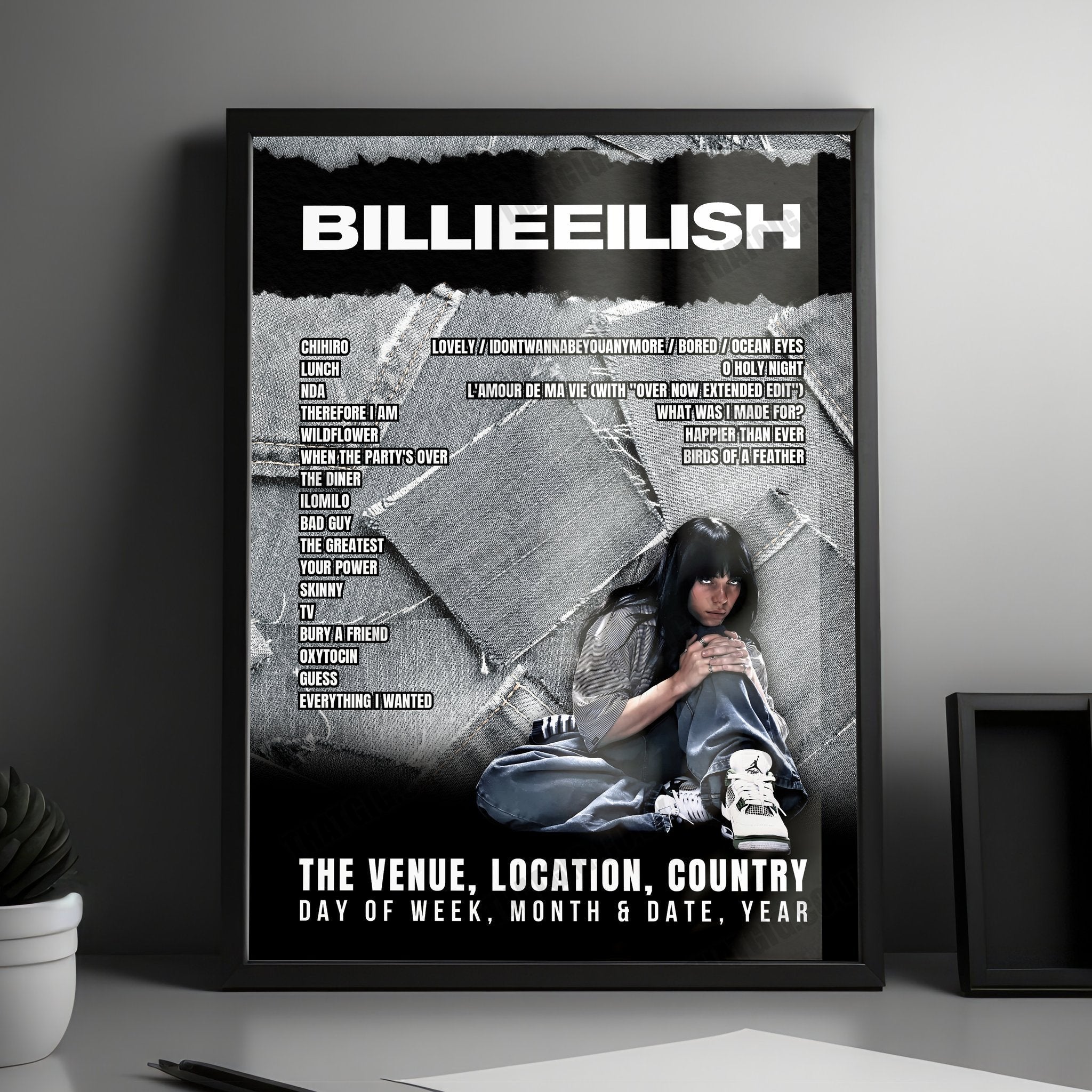 Billie Eilish Setlist Poster - Glastonbury Festival, England - June 24th, 2022