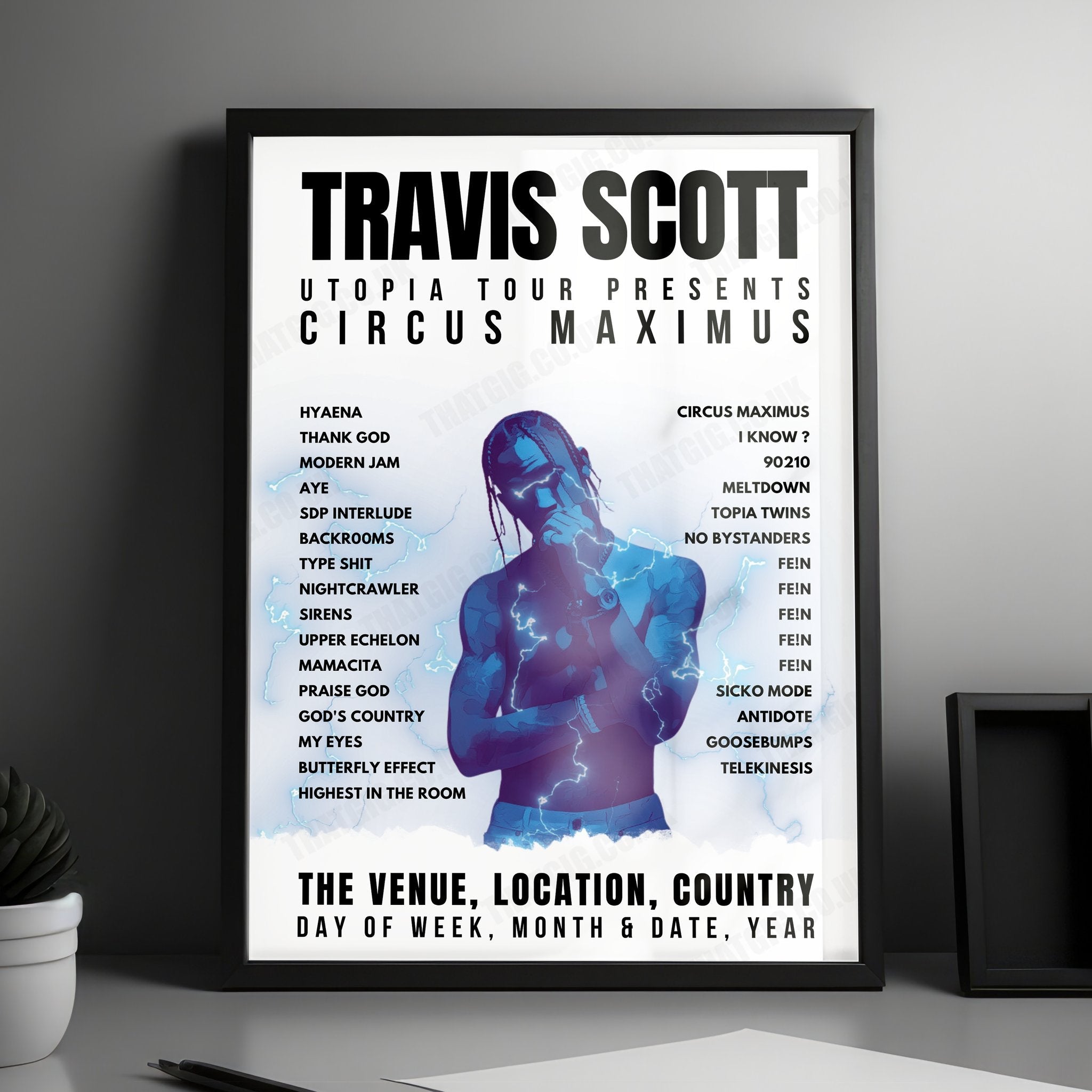 Travis Scott Setlist Poster - Delta Center, Salt Lake City - November 15th, 2023
