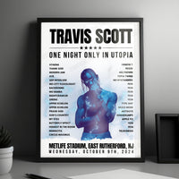 Travis Scott Setlist Poster - MetLife Stadium, East Rutherford, USA - October 9th, 2024