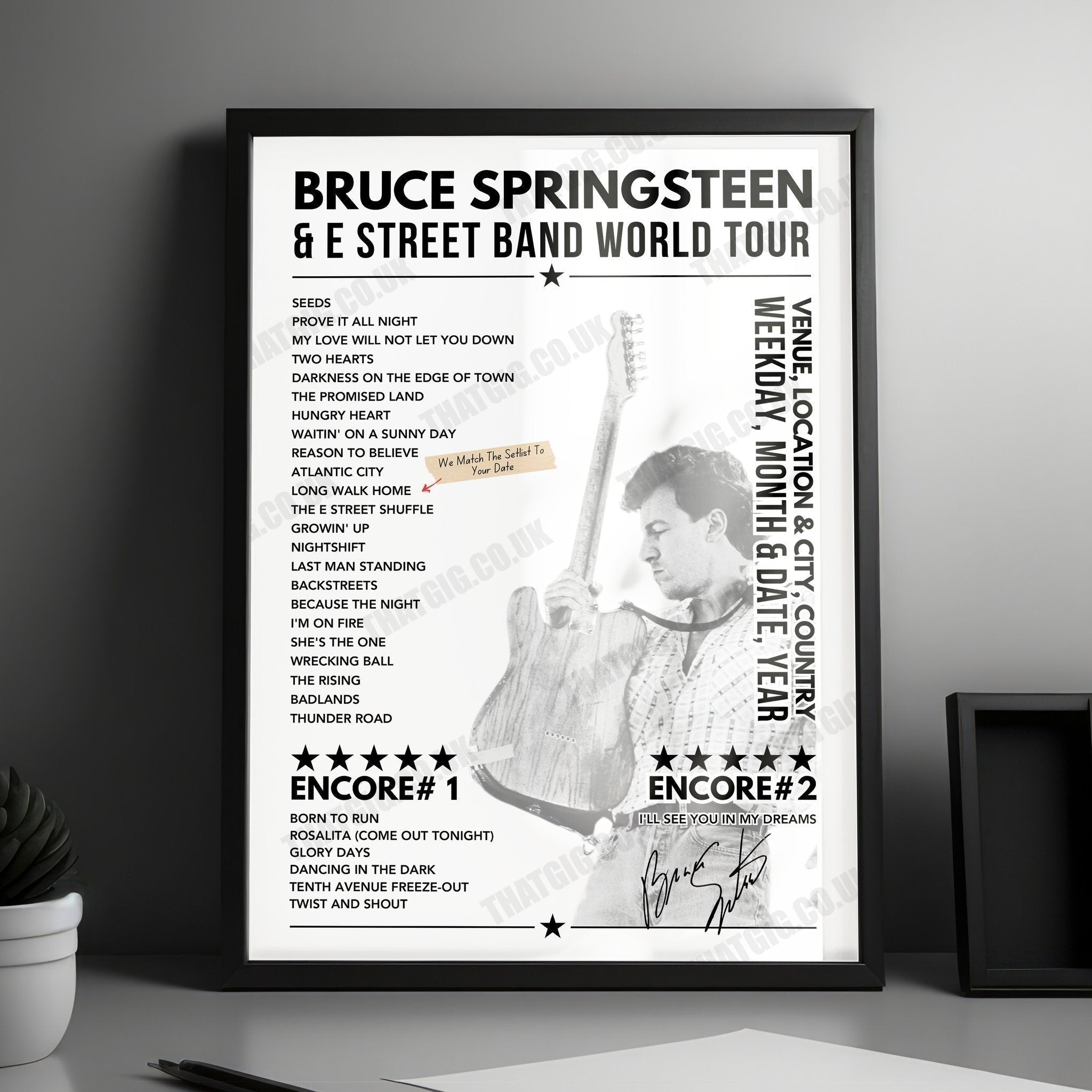 Bruce Springsteen Setlist Poster - Dokken, Bergen, Norway, July 21st, 2024