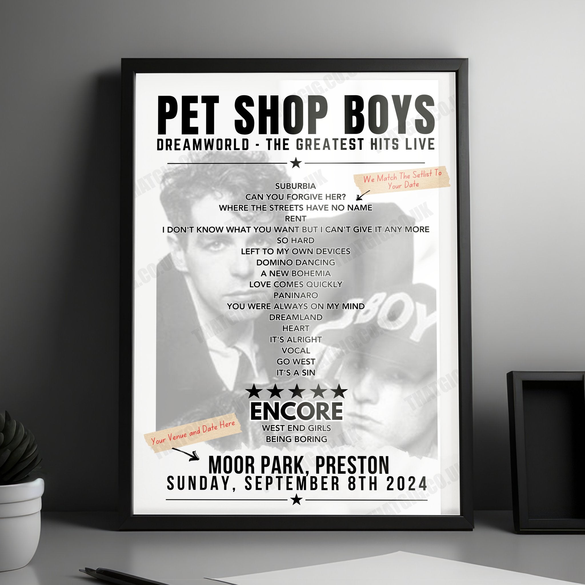 Pet Shop Boys Setlist Poster - The OVO Hydro, Glasgow - June 4th, 2024