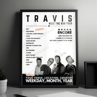 Travis Setlist Poster - Civic Hall, Wolverhampton  - December 9th, 2024