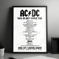 AC/DC Setlist Poster - Letzigrund Stadion, Zurich - June 7th, 2015