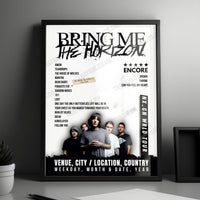 Bring Me the Horizon Setlist Poster - M&S Bank Arena, Liverpool, England - January 17th, 2024