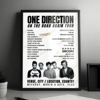 One Direction Setlist Poster - The SSE Arena Belfast, Belfast, Northern Ireland - October 23rd, 2015