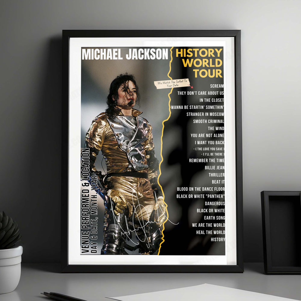 Michael Jackson Setlist Poster - Wembley Stadium, London, England - July 17th, 1997
