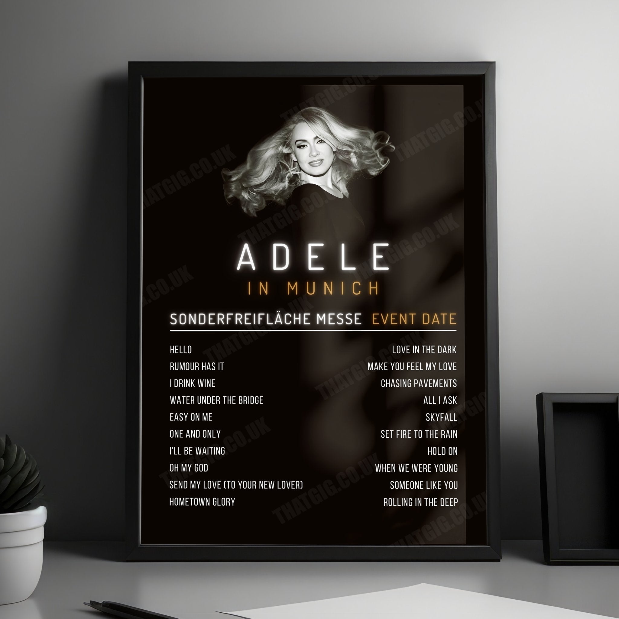Adele Setlist Poster - Sonderfreifläche Messe, Munich - August 31st, 2024