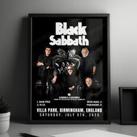 Black Sabbath Setlist Poster - Back to the Beginning - Villa Park, Birmingham - July 5th, 2025