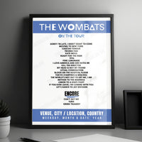 The Wombats Setlist Poster - Columbiahalle, Berlin - April 7th, 2025
