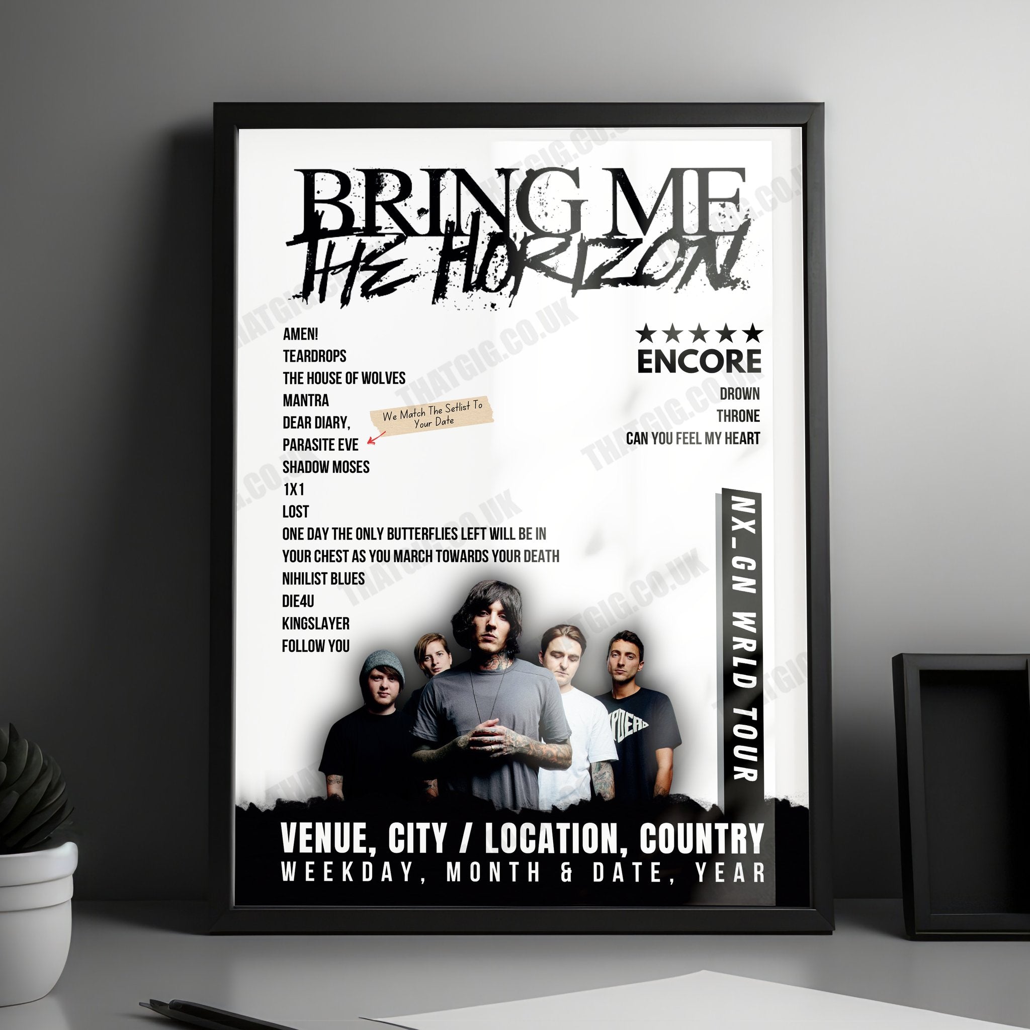 Bring Me the Horizon Setlist Poster - Movistar Arena, Santiago - December 2nd, 2024