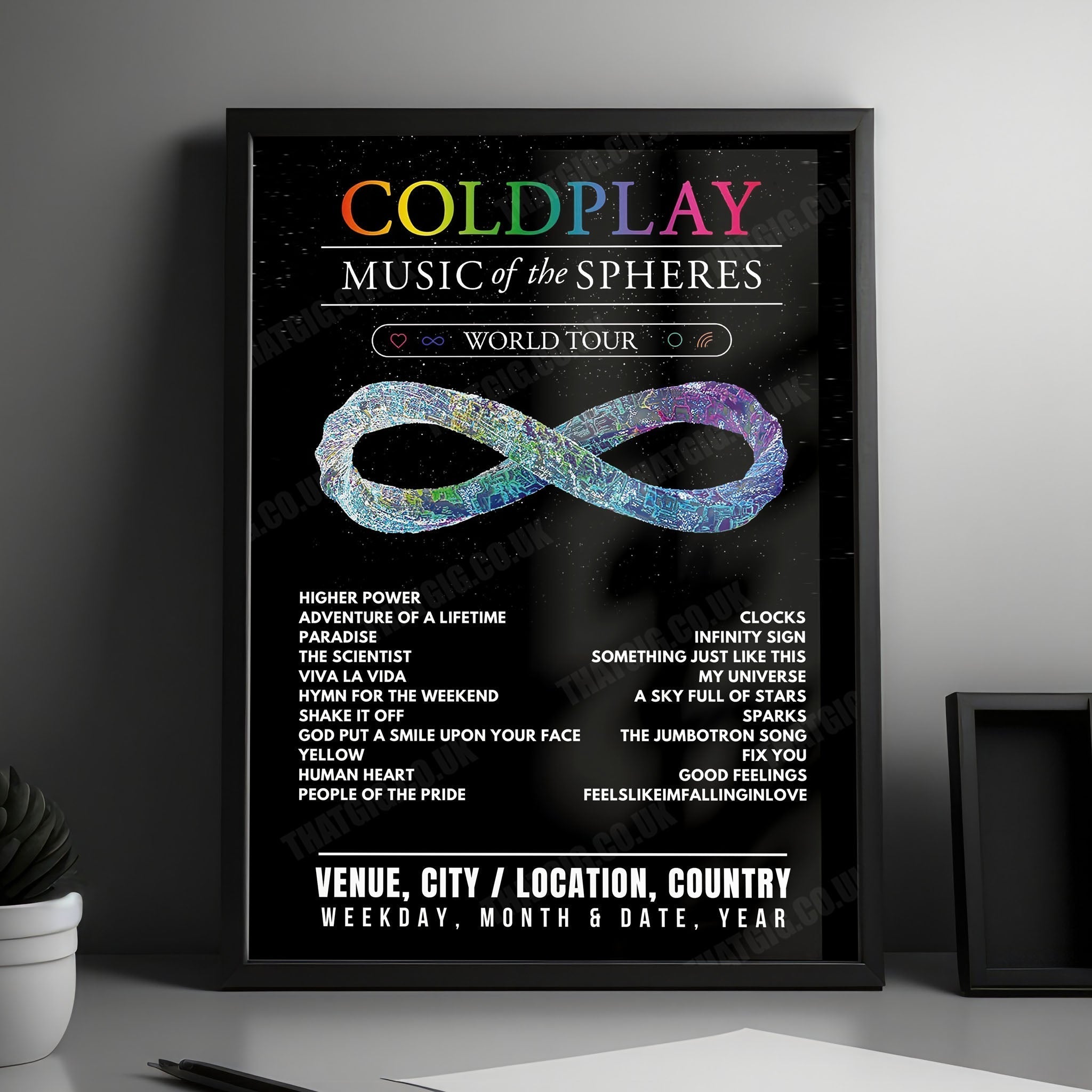 Coldplay Setlist Poster - Empower Field at Mile High, Denver - June 10th, 2025