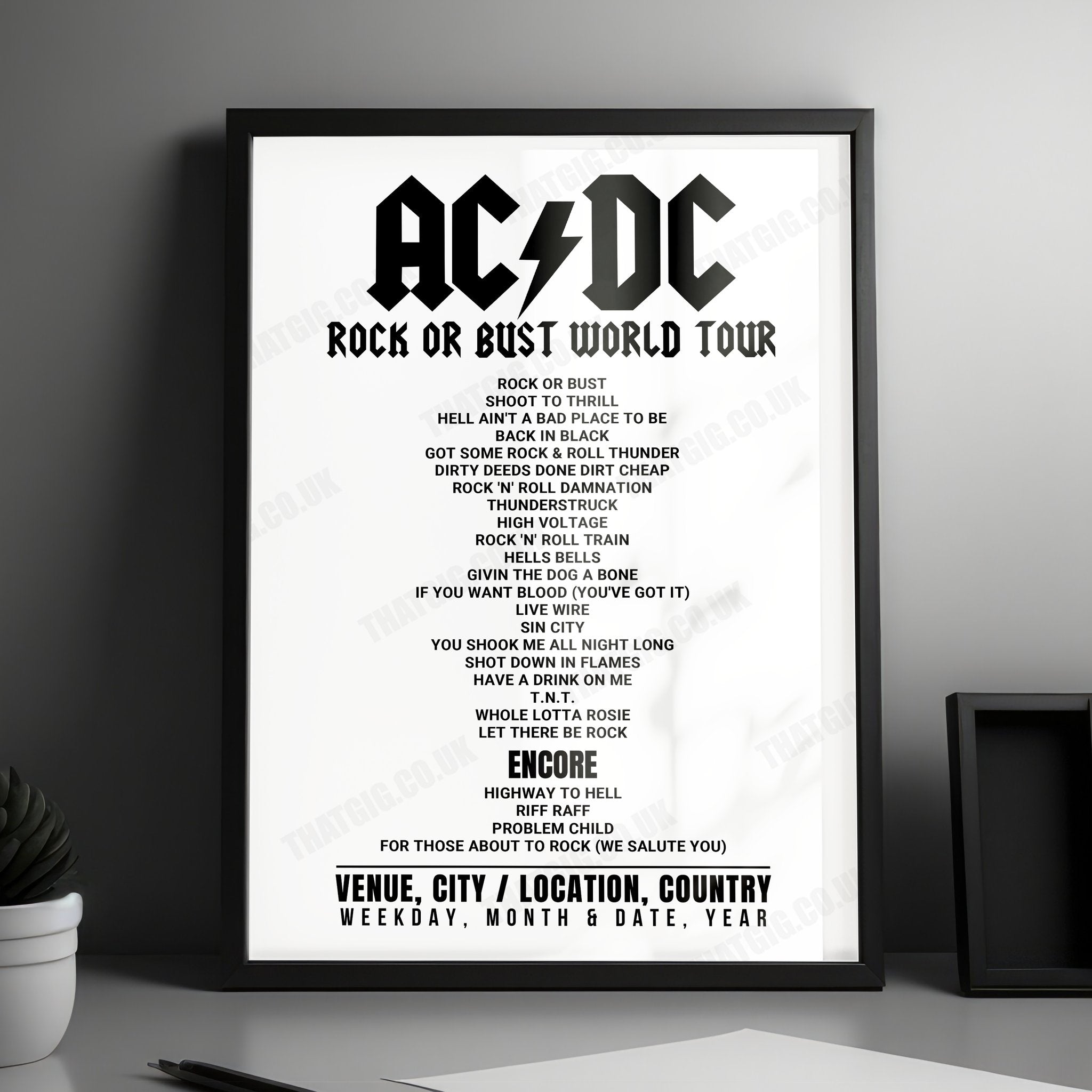 AC/DC Setlist Poster - Jahnwiesen, Cologne - June 19th, 2015