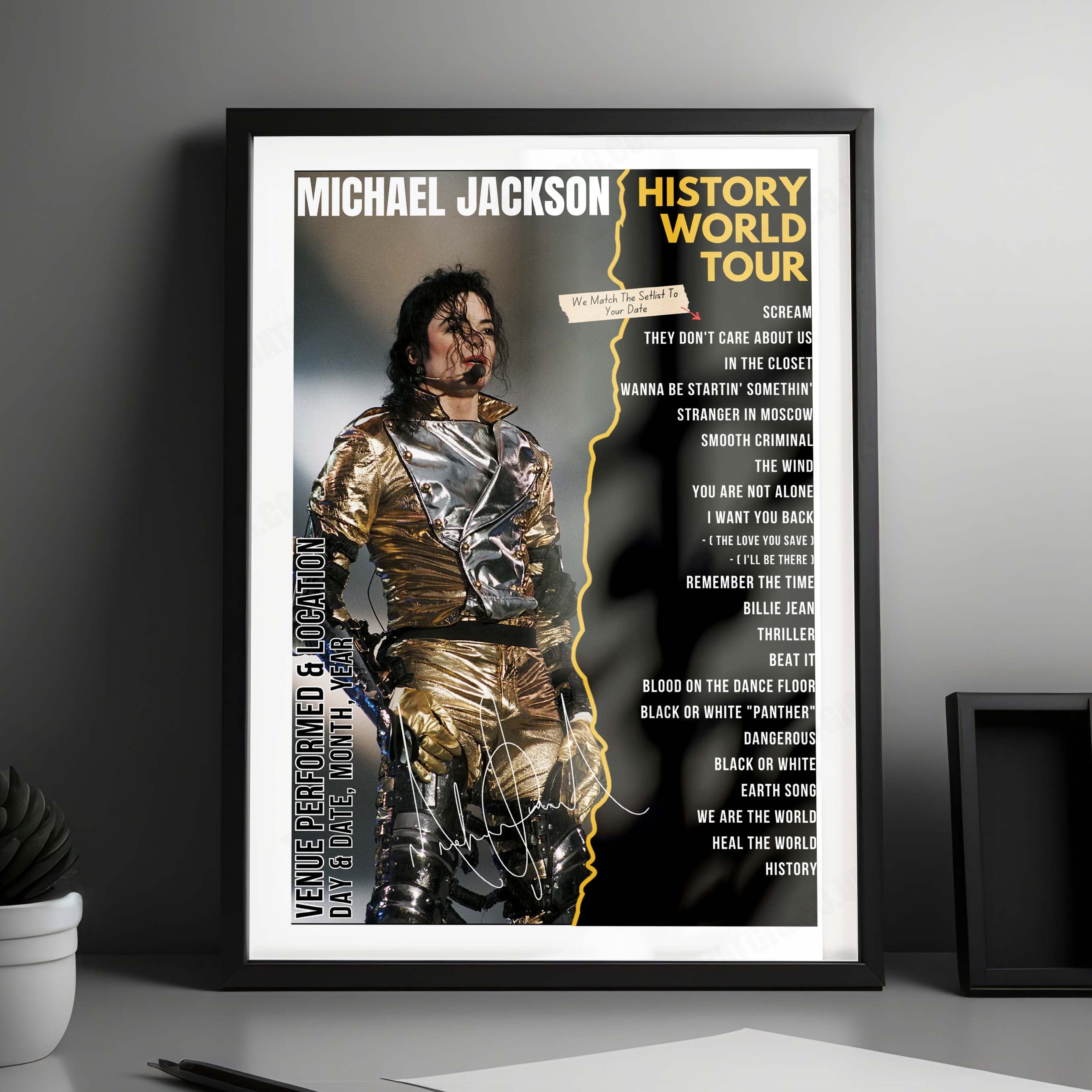 Michael Jackson Setlist Poster - Aloha Stadium, Honolulu, HI, USA - January 4th, 1997