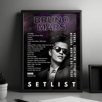 Bruno Mars Setlist Poster - Moon Palace Cancun Resort, Cancún - December 16th, 2022