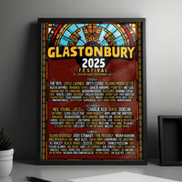 Glastonbury 2025 Line-up Poster - Worthy Farm, Pilton - June 27th–29th, 2025