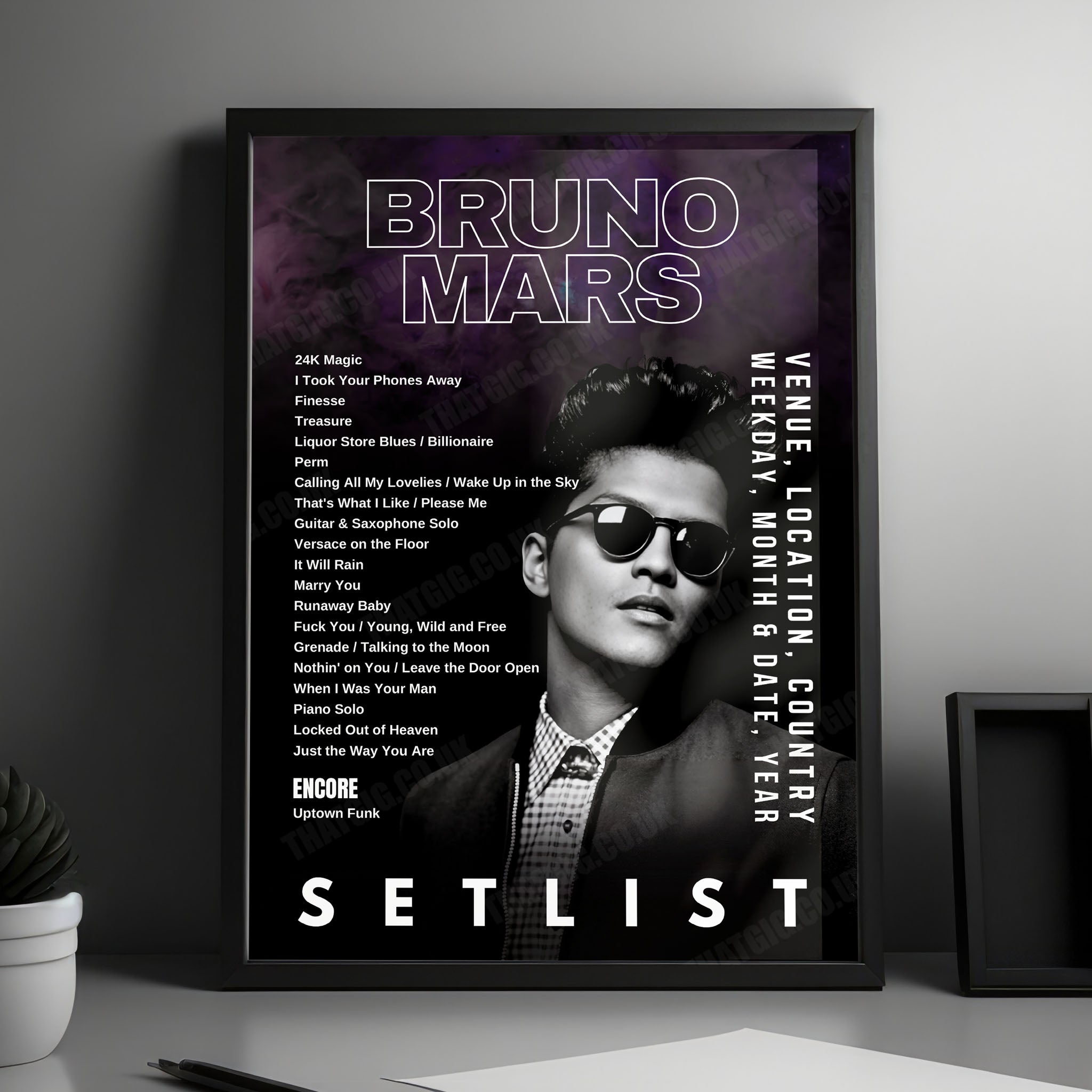 Bruno Mars Setlist Poster - MorumBIS, São Paulo - October 8th, 2024