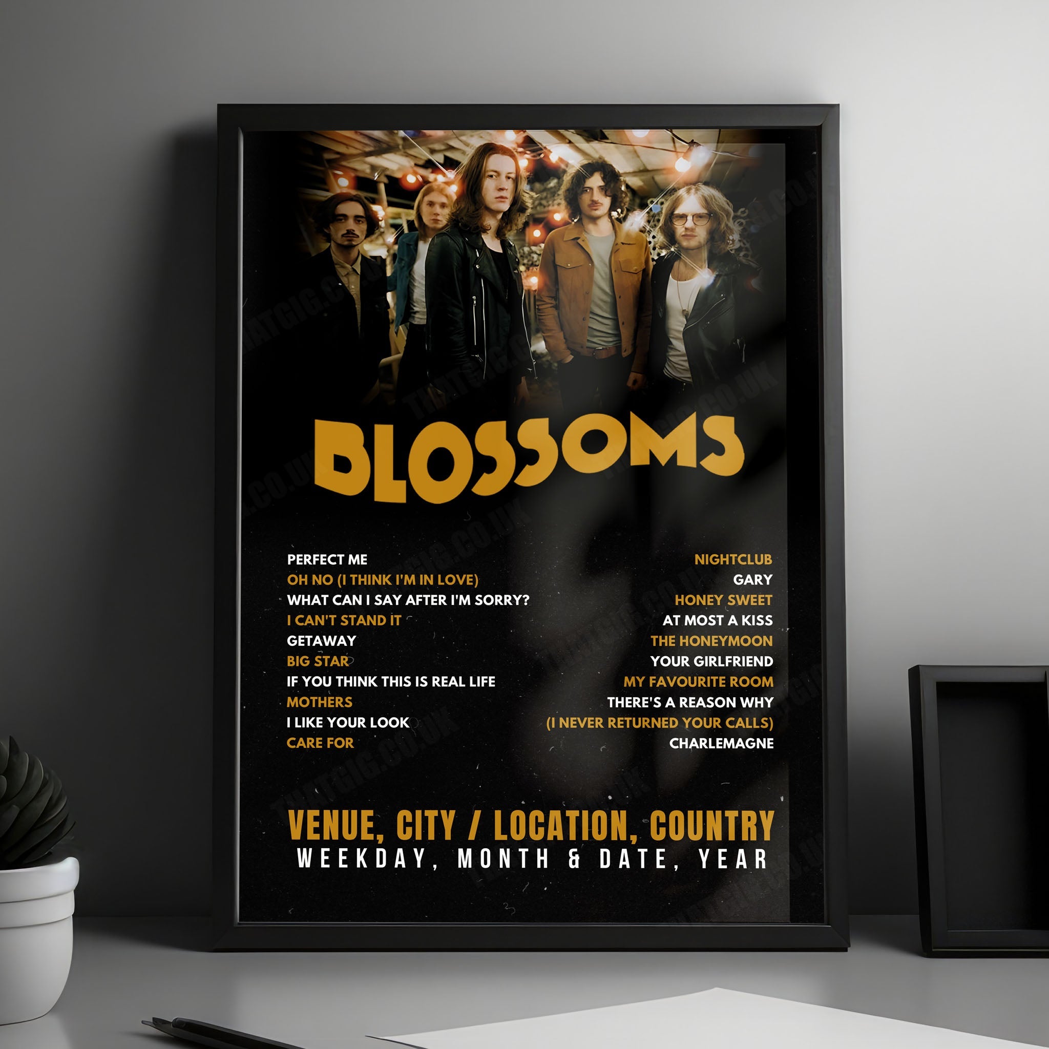 Blossoms Setlist Poster - Ziggo Dome, Amsterdam - May 10th, 2025
