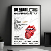The Rolling Stones Setlist Poster - Allegiant Stadium, Las Vegas, USA - May 11th, 2024