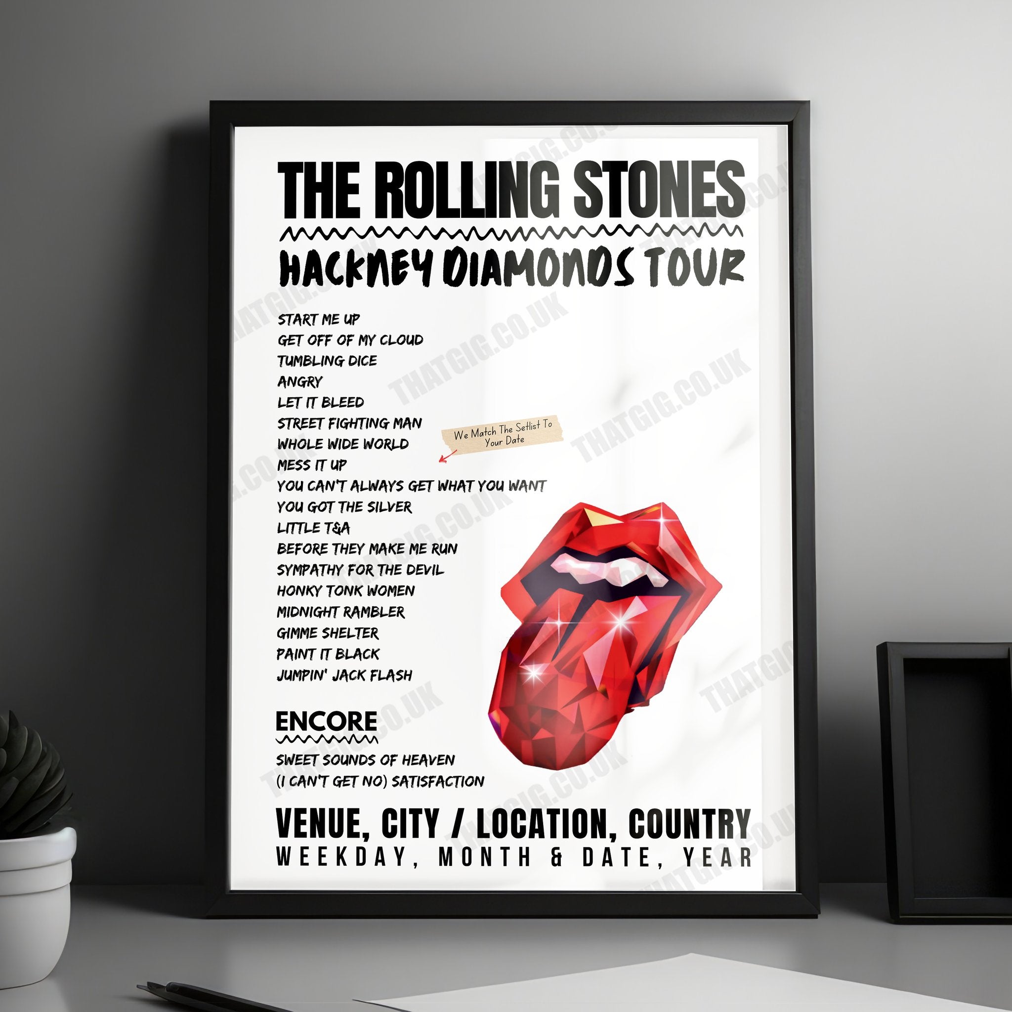 The Rolling Stones Setlist Poster - Cleveland Browns Stadium, Cleveland, Ohio - June 15th, 2024