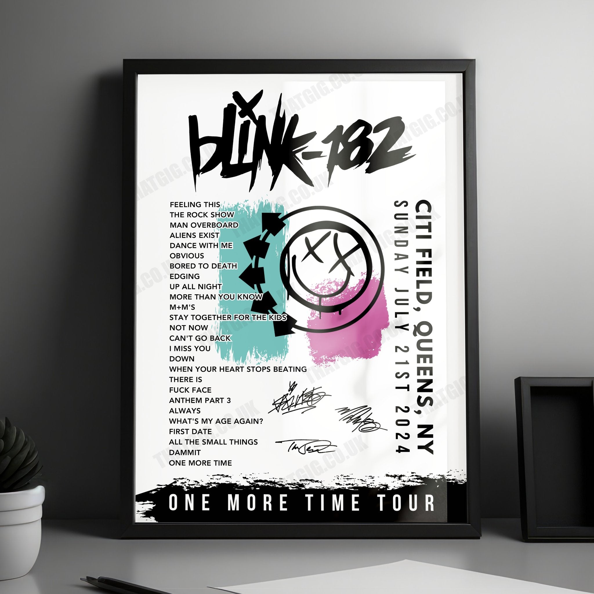 Blink-182 Setlist Poster - Citi Field, New York - July 21st 2024