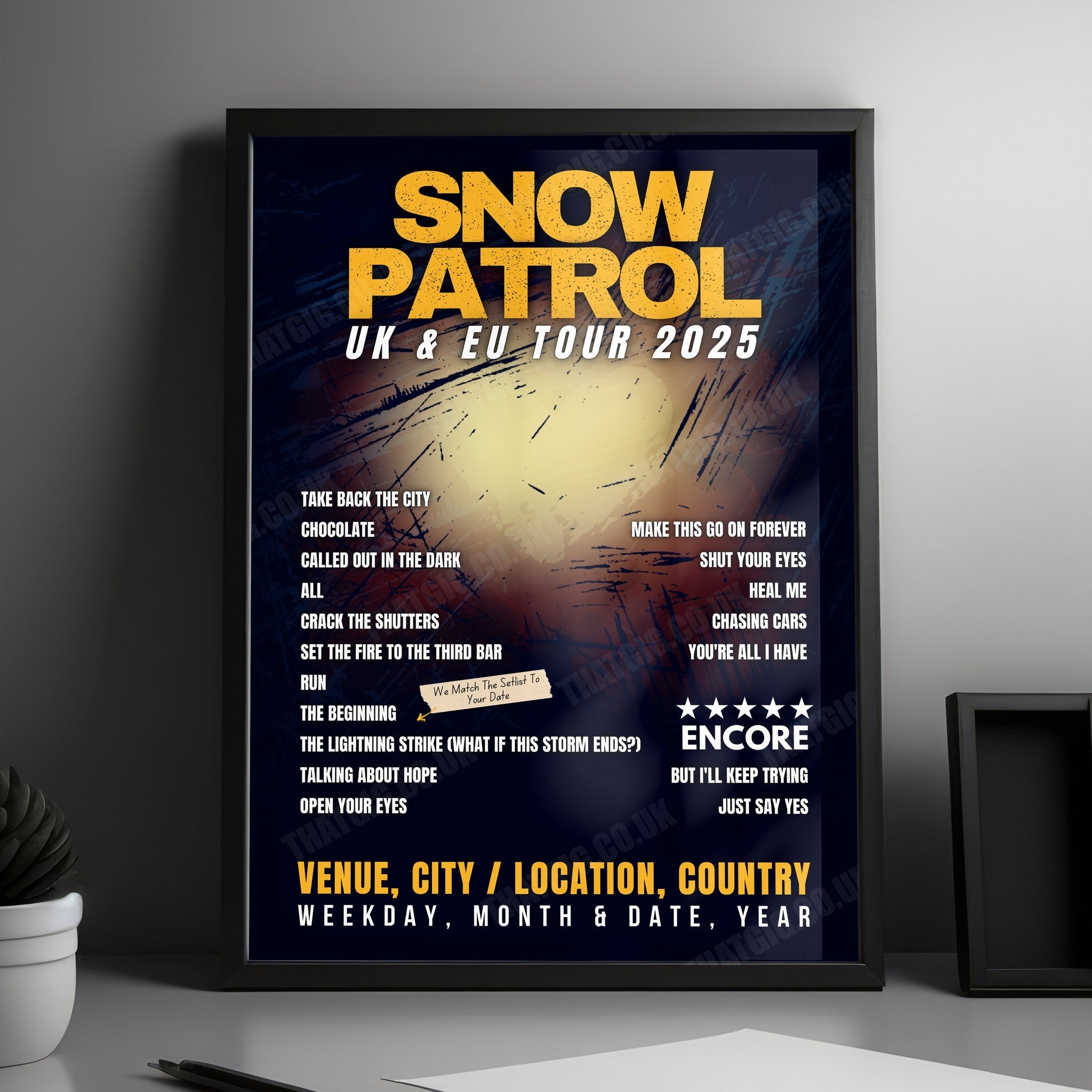 Snow Patrol Setlist Poster - Tempodrom, Berlin, Germany - February 5th, 2025