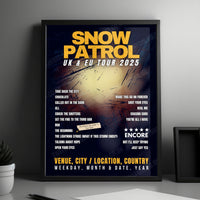 Snow Patrol Setlist Poster - Tempodrom, Berlin, Germany - February 5th, 2025