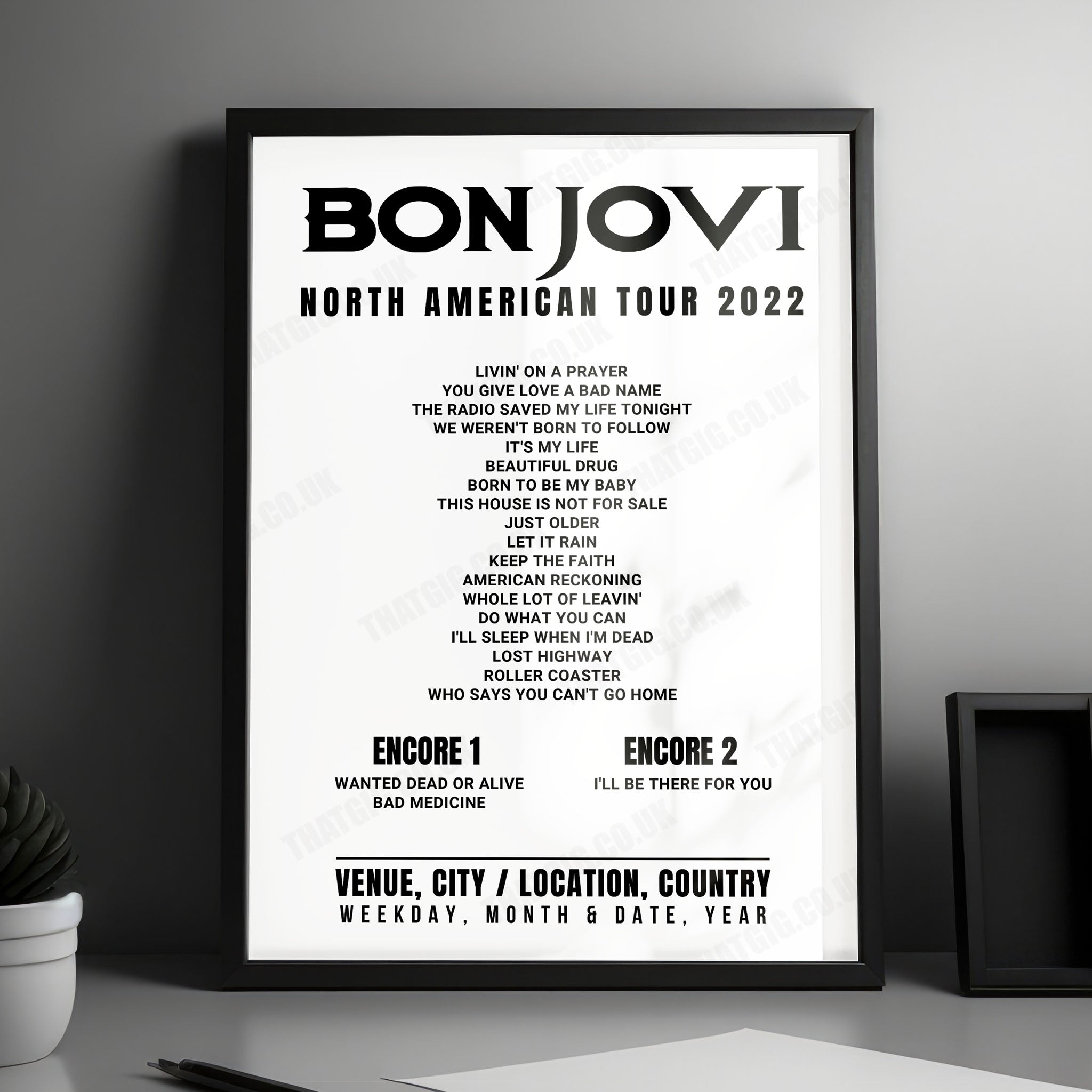 Bon Jovi Setlist Poster - CHI Health Center Omaha, Omaha - April 1st, 2022